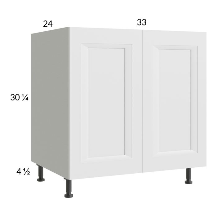 RTA Harbor White 33" Full Height Door Base Cabinet with 1 Finished End Panel