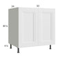 RTA Harbor White 33" Full Height Door Base Cabinet with 2 Finished End Panels