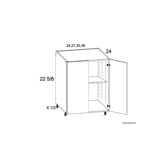 RTA Harbor White 33" Full Height Door Desk Base Cabinet