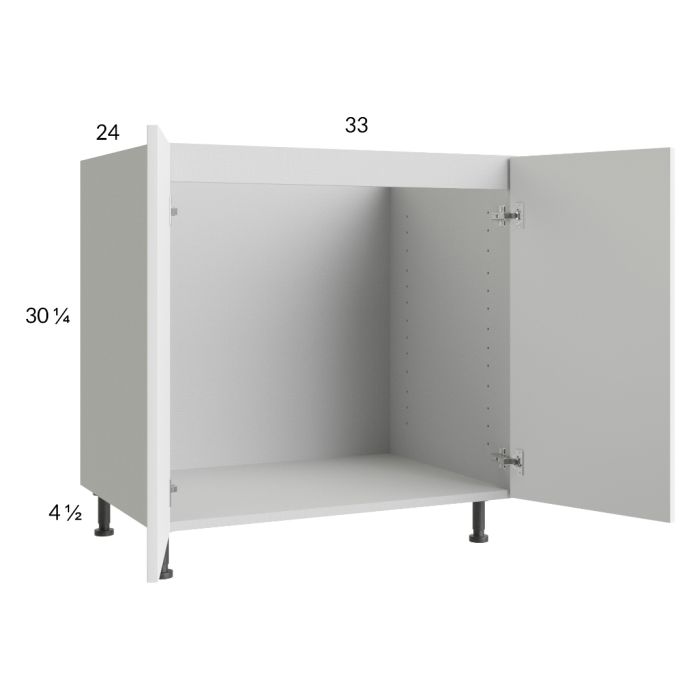 RTA Harbor White 33" Full Height Door Sink Base Cabinet with 1 Finished End Panel
