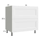 RTA Harbor White 36" 2-Drawer Base Cabinet with 1 Finished End Panel