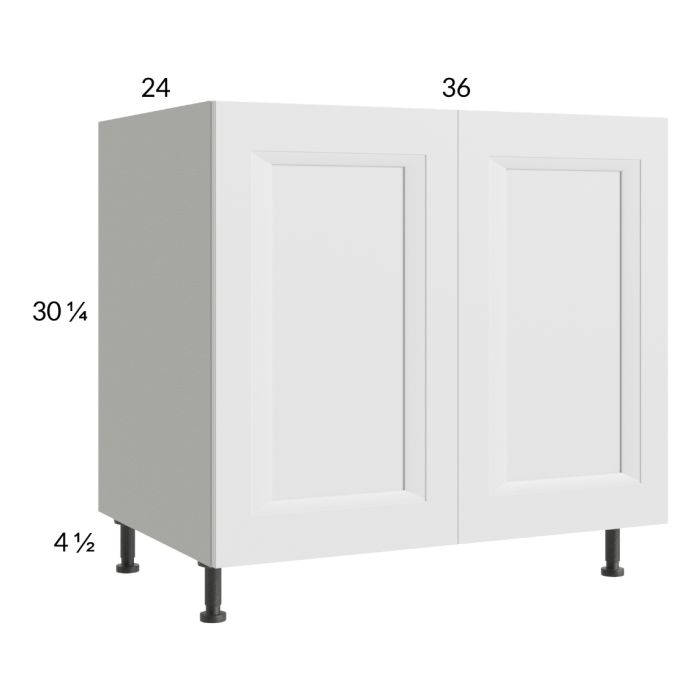 RTA Harbor White 36" Full Height Door Base Cabinet with 1 Finished End Panel