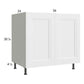 RTA Harbor White 36" Full Height Door Sink Base Cabinet with 1 Finished End Panels