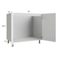 RTA Harbor White 36" Full Height Door Sink Base Cabinet with 1 Finished End Panels