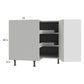 RTA Harbor White 36" Lazy Susan Base Cabinet with 1 Finished End Panel
