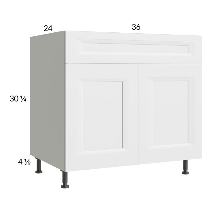 RTA Harbor White 36" Sink Base Cabinet with 2 Finished End Panels