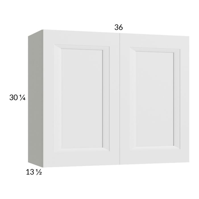 RTA Harbor White 36" x 30-1/4" Wall Cabinet with 1 Finished End Panel