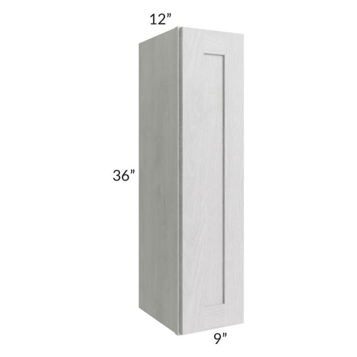 RTA Heather Grey Shaker 09" x 36" Wall Cabinet with 2 Decorative End Panels
