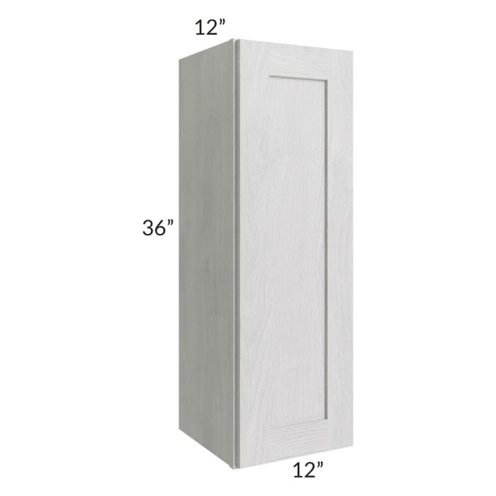 RTA Heather Grey Shaker 12" x 36" Wall Cabinet with 2 Decorative End Panels