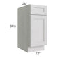 RTA Heather Grey Shaker 15" Base Cabinet with 1 Roll Out Tray
