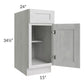RTA Heather Grey Shaker 15" Base Cabinet with 1 Roll Out Tray