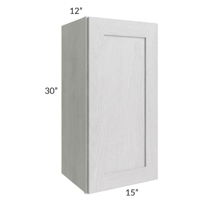 RTA Heather Grey Shaker 15" x 30" Wall Cabinet with 2 Decorative End Panels
