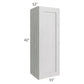 RTA Heather Grey Shaker 15" x 42" Wall Cabinet with 1 Decorative End Panel and Glass Door