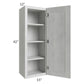 RTA Heather Grey Shaker 15" x 42" Wall Cabinet with 1 Decorative End Panel