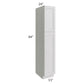 RTA Heather Grey Shaker 15" x 84" Wall Pantry with 3 Roll Out Trays and 2 Decorative Panels