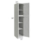 RTA Heather Grey Shaker 15" x 84" Wall Pantry with 4 Roll Out Trays and 2 Decorative Panels