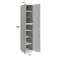 RTA Heather Grey Shaker 15" x 90" Wall Pantry with 1 Roll Out Tray