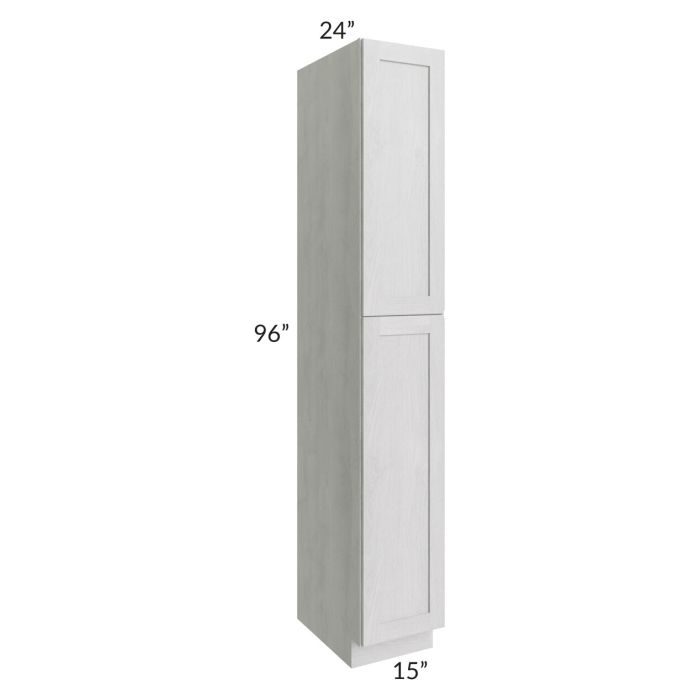 RTA Heather Grey Shaker 15" x 96" Wall Pantry with 1 Decorative Panel