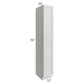 RTA Heather Grey Shaker 15" x 96" Wall Pantry with 2 Roll Out Trays and 1 Decorative Panel