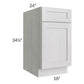 RTA Heather Grey Shaker 18" Base Cabinet with 1 Roll Out Tray