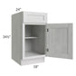 RTA Heather Grey Shaker 18" Base Cabinet with 1 Roll Out Tray
