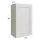 RTA Heather Grey Shaker 18" x 30" Wall Cabinet with Glass Door