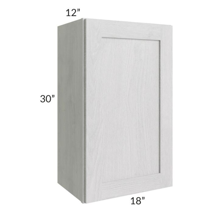 RTA Heather Grey Shaker 18" x 30" Wall Cabinet with Glass Door