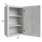 RTA Heather Grey Shaker 18" x 30" Wall Cabinet with Glass Door