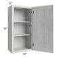 RTA Heather Grey Shaker 18" x 36" Wall Cabinet with 1 Decorative End Panel
