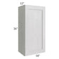 RTA Heather Grey Shaker 18" x 36" Wall Cabinet with Glass Door