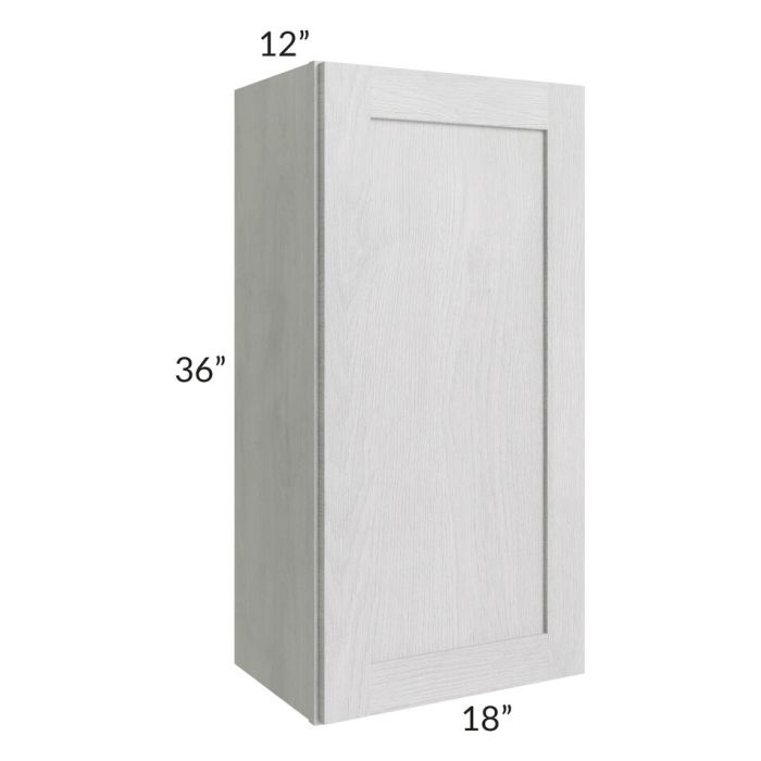 RTA Heather Grey Shaker 18" x 36" Wall Cabinet with Glass Door