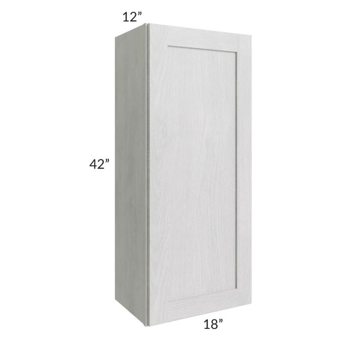 RTA Heather Grey Shaker 18" x 42" Wall Cabinet with 1 Decorative End Panel ,Glass Door and Mullion Glass Door