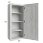 RTA Heather Grey Shaker 18" x 42" Wall Cabinet with Mullion Glass Door