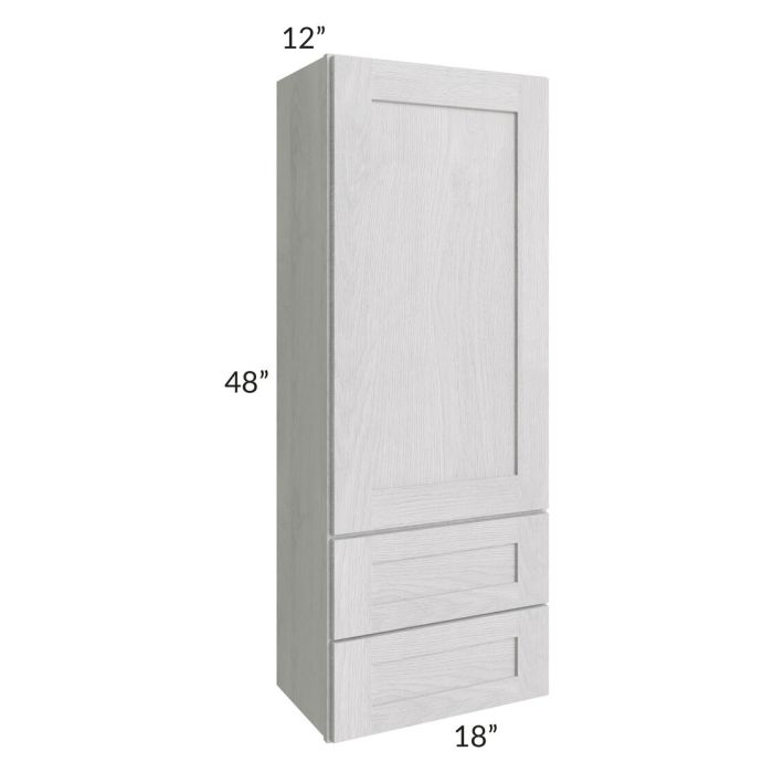 RTA Heather Grey Shaker 18" x 48" Wall Cabinet With Drawers