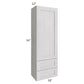 RTA Heather Grey Shaker 18" x 54" Wall Cabinet With Drawers with Glass Door
