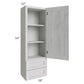 RTA Heather Grey Shaker 18" x 54" Wall Cabinet With Drawers with Glass Door