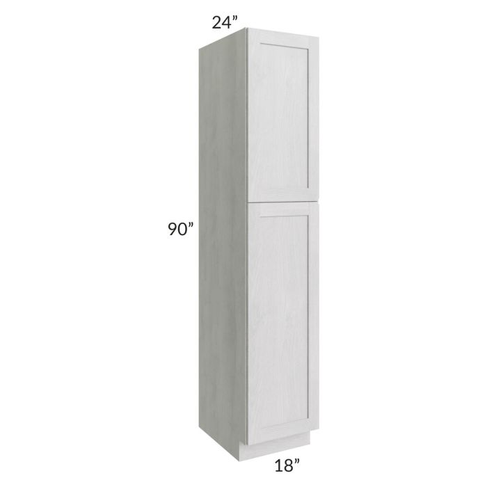 RTA Heather Grey Shaker 18" x 90" Wall Pantry with 4 Roll Out Trays and 2 Decorative Panels