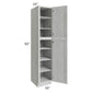 RTA Heather Grey Shaker 18" x 90" Wall Pantry with 4 Roll Out Trays and 2 Decorative Panels