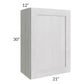RTA Heather Grey Shaker 21" x 30" Wall Cabinet with 1 Decorative End Panel
