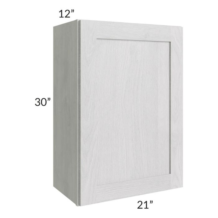 RTA Heather Grey Shaker 21" x 30" Wall Cabinet with 1 Decorative End Panel