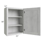 RTA Heather Grey Shaker 21" x 30" Wall Cabinet with 1 Decorative End Panel