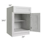RTA Heather Grey Shaker 24" Base Cabinet with 1 Roll Out Tray