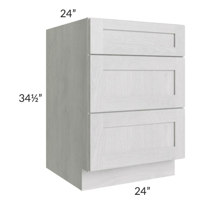 RTA Heather Grey Shaker 24" Drawer Base Cabinet with 1 Decorative End Panel