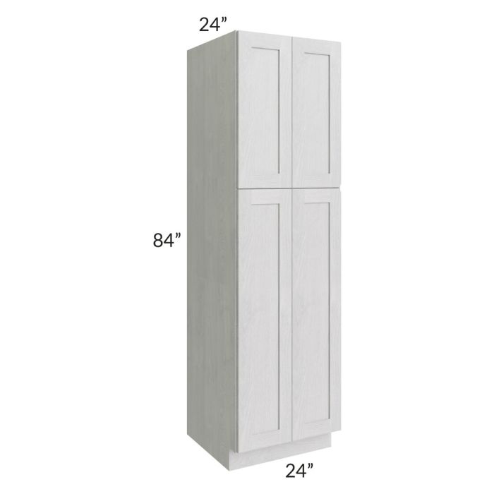 RTA Heather Grey Shaker 24" x 84" Wall Pantry with 1 Decorative Panel