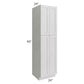 RTA Heather Grey Shaker 24" x 90" Wall Pantry with 4 Roll Out Trays and 2 Decorative Panels