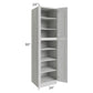 RTA Heather Grey Shaker 24" x 90" Wall Pantry with 4 Roll Out Trays and 2 Decorative Panels