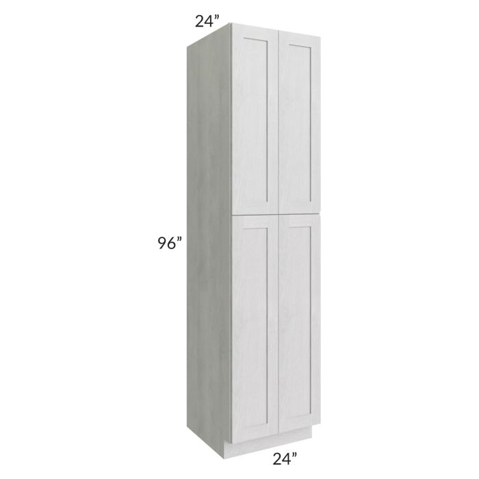 RTA Heather Grey Shaker 24" x 96" Wall Pantry with 1 Decorative Panel