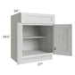 RTA Heather Grey Shaker 27" Base Cabinet with 1 Roll Out Tray