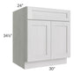 RTA Heather Grey Shaker 30" Base Cabinet with 1 Roll Out Tray