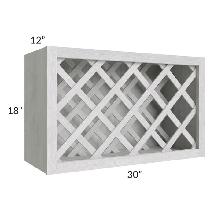 RTA Heather Grey Shaker 30" x 18" Wine Rack Cabinet